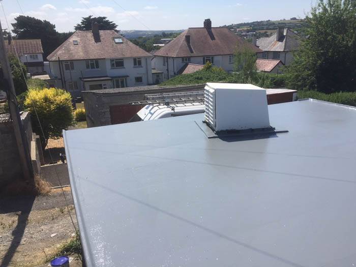 flat roof with ventilation installation